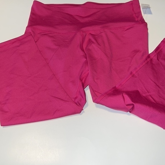 High-Waisted PowerPress Crop Leggings hot pink Large Petite - Picture 4 of 7